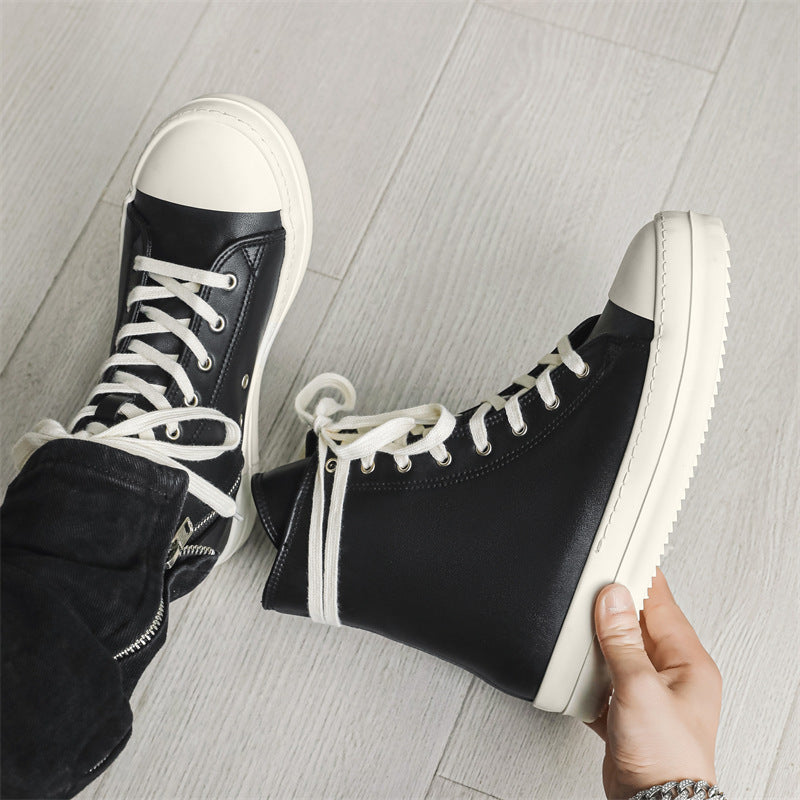 Men's Leather High-Top Sneakers