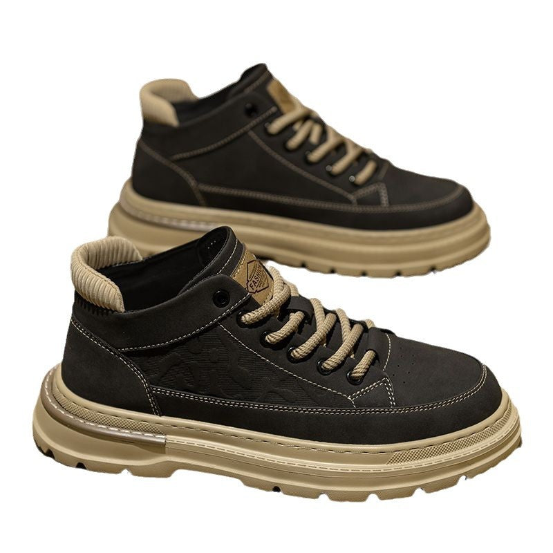 Men's British-Style Genuine Leather Waterproof Ankle Boots