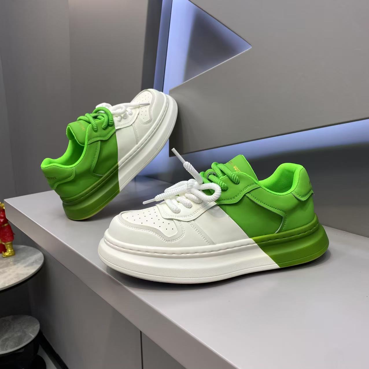 Men's Chunky Two-Tone White Sneakers