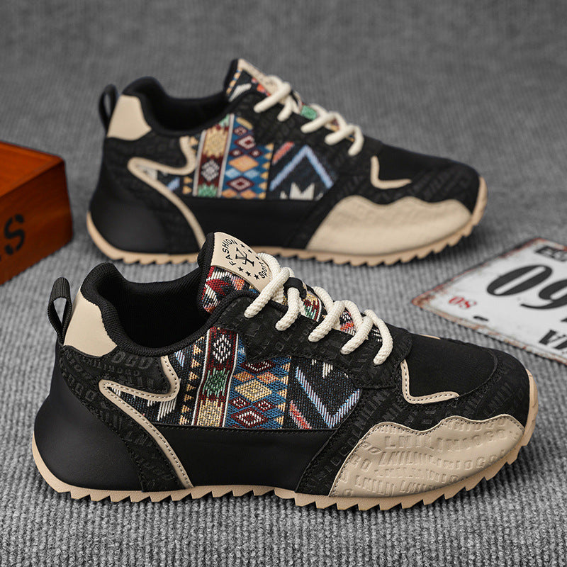 Men's Printed Leather Casual Sneakers