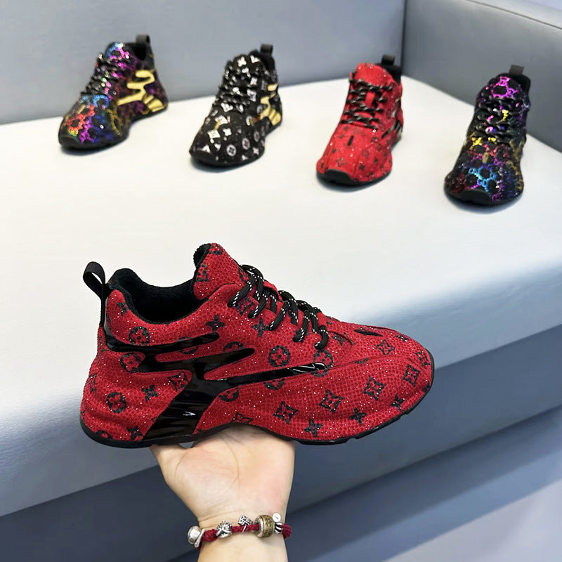 Men's Heavy-Duty Rhinestone-Embellished Sole-Wrapped Shoes