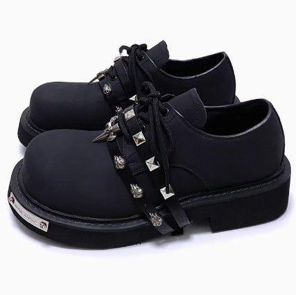 Men's Cowhide Derby Shoes with Niche Design Sensibility