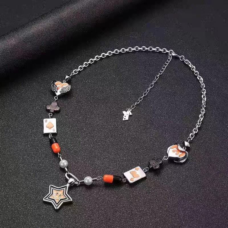 Little Ghost & Pumpkin Halloween Necklace