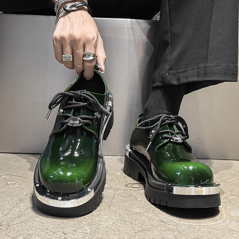 Men’s Gradient Color Chunky-Toe Multi-Color Derby Shoes