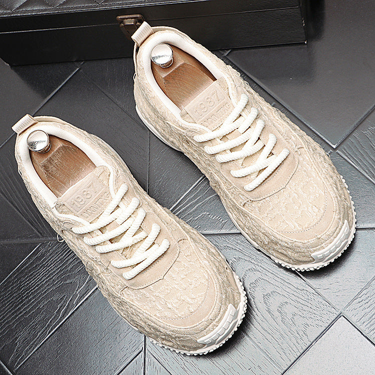 Men’s Casual Shoes with Textured Fabric & Designer Details