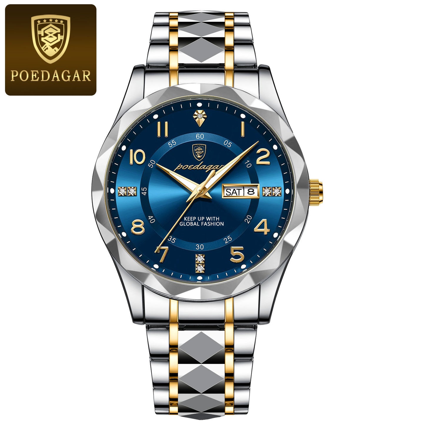 Men’s Sapphire Crystal Diamond-Inlaid Business Watch