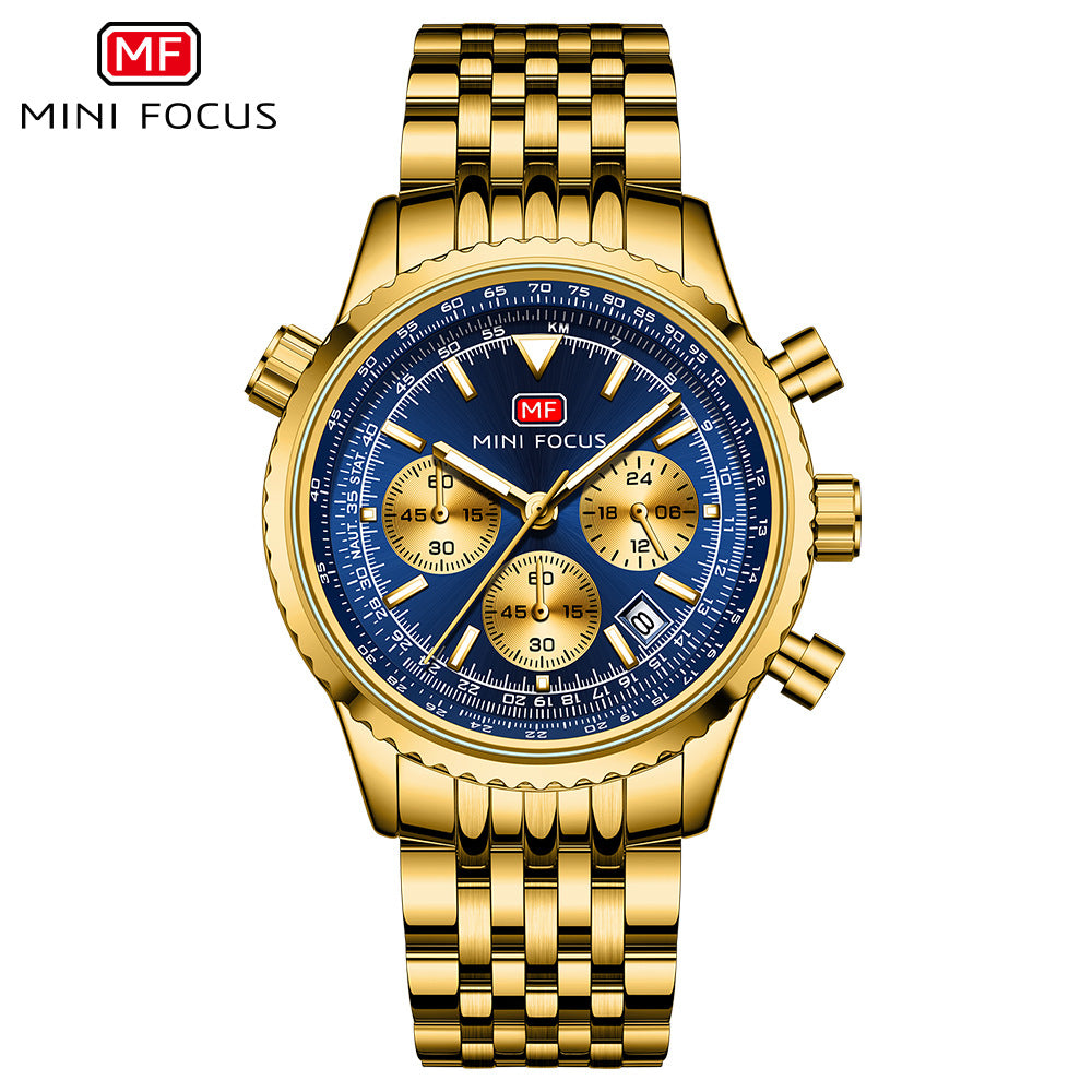 Men’s Multi-Functional Aviation Stainless Steel Band Watch