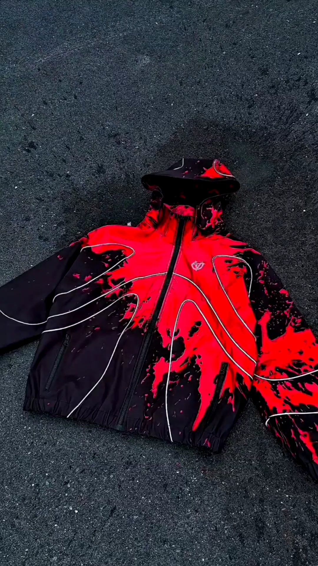Designer-Style Dark-Style Color-Changing Hooded Jacket with Reflective Strips