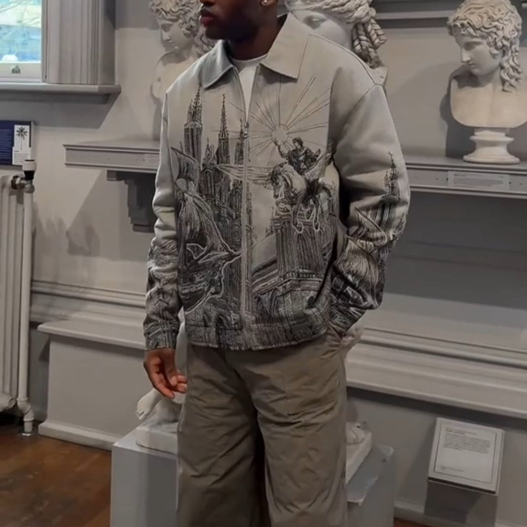 Casual Textured Leather Jacket - Unisex