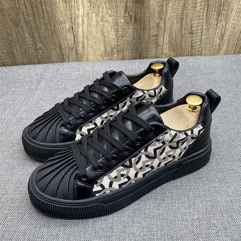 Men's Black Versatile Designer Sneakers