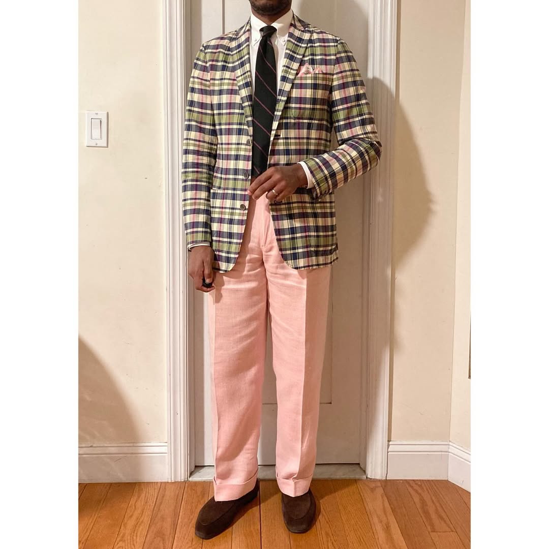 Men's Plaid Suit Set