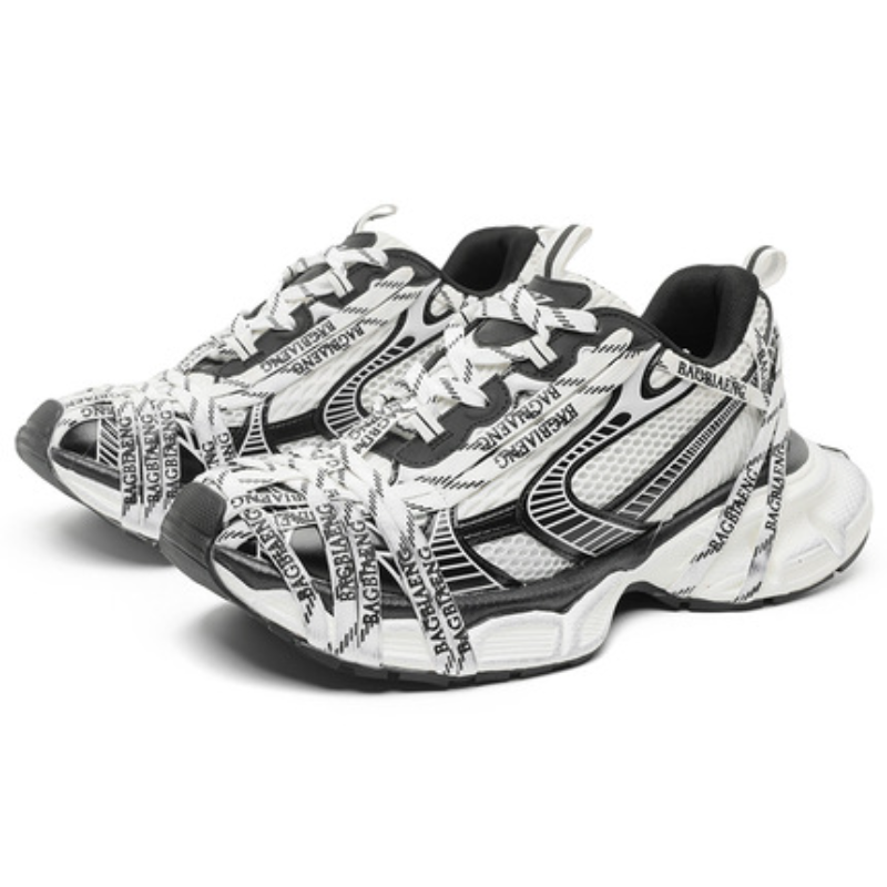 Men's Letter-Strap Woven Sneakers