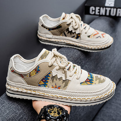 Men's fabric casual slip-on fisherman shoes