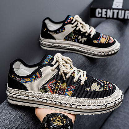 Men's fabric casual slip-on fisherman shoes