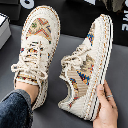 Men's fabric casual slip-on fisherman shoes