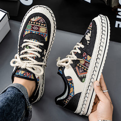 Men's fabric casual slip-on fisherman shoes