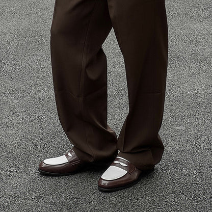 Retro color matching leather shoes