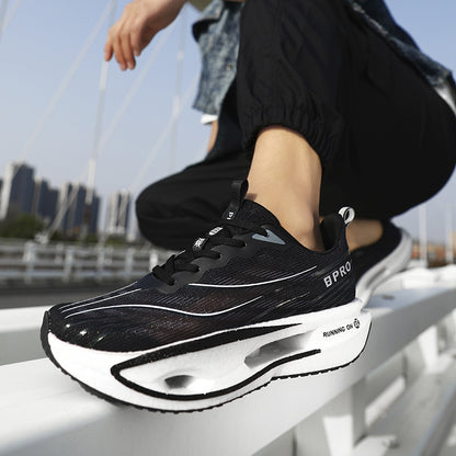 Men's breathable carbon plate running shoes