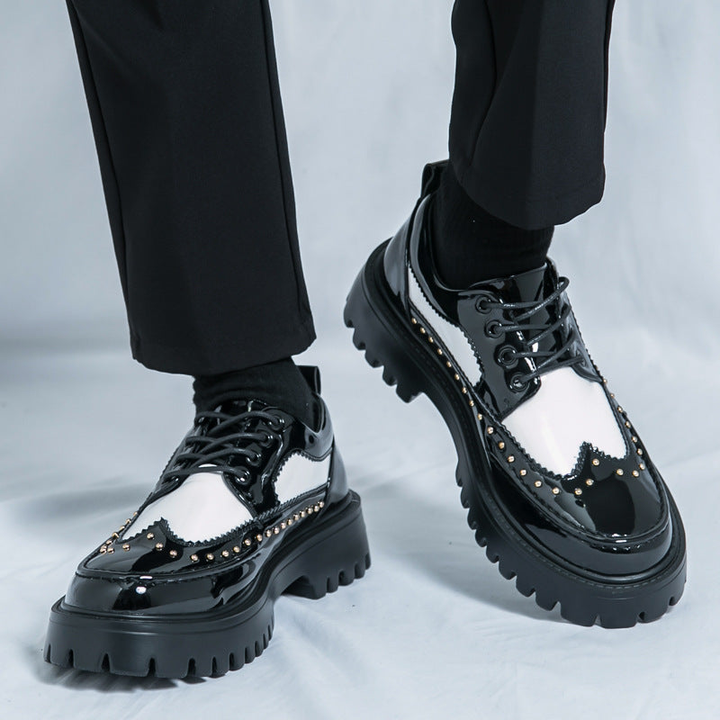 Men's personalized pointed toe leather shoes