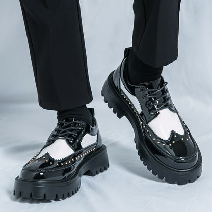 Men's personalized pointed toe leather shoes