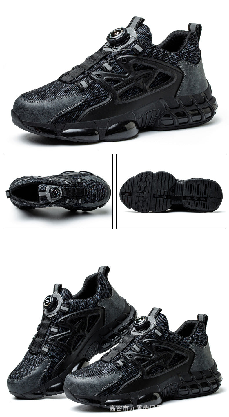 Button elastic safety shoes