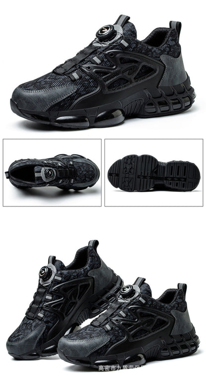 Button elastic safety shoes