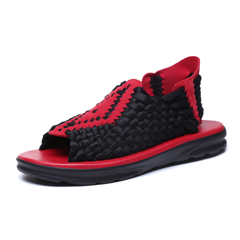Men's woven thick-soled sandals
