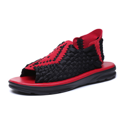 Men's woven thick-soled sandals