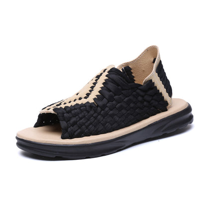 Men's woven thick-soled sandals