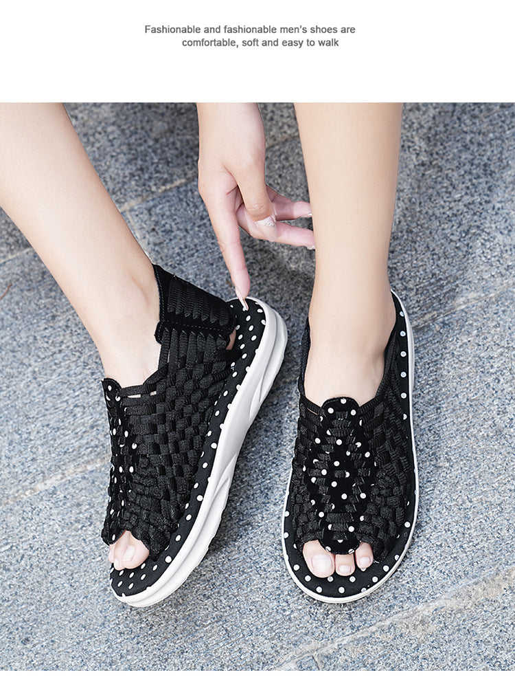 Men's woven thick-soled sandals