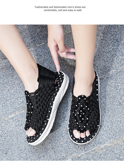 Men's woven thick-soled sandals