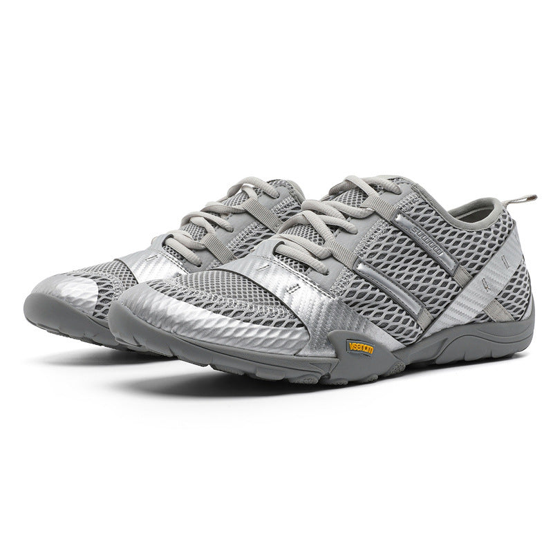 Men's liquid silver mesh thin-soled sports shoes