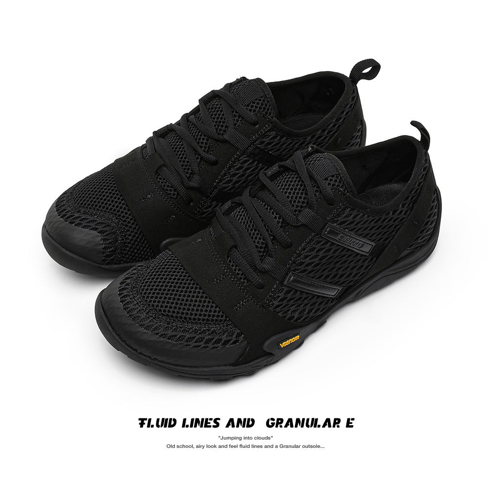 Men's liquid silver mesh thin-soled sports shoes