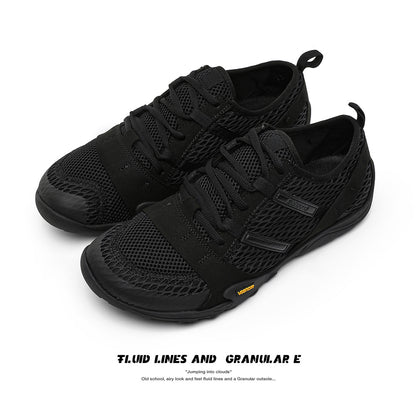 Men's liquid silver mesh thin-soled sports shoes