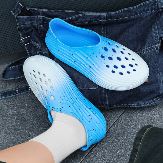 Men's splatter gradient cut-out shoes