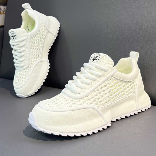 Breathable platform cut-out sneakers