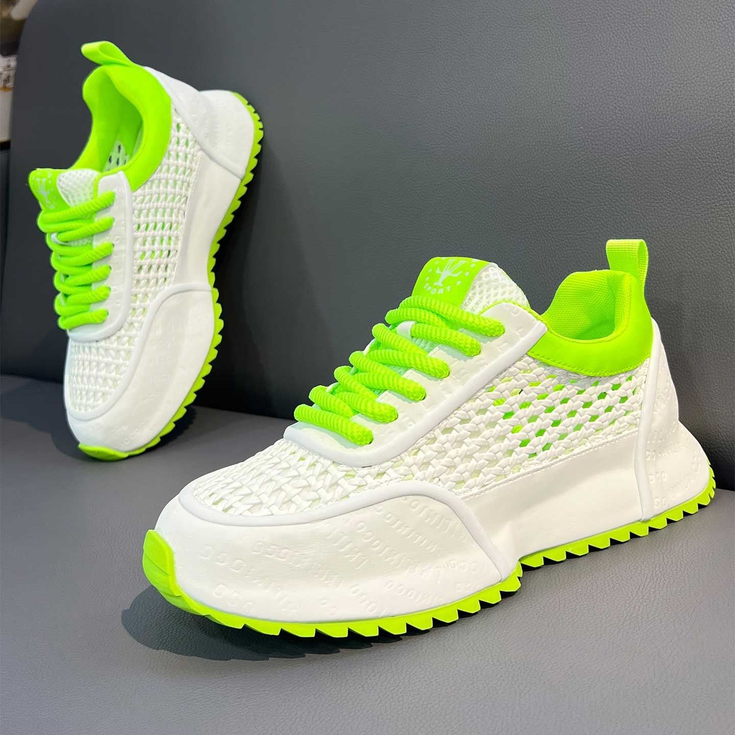 Breathable platform cut-out sneakers