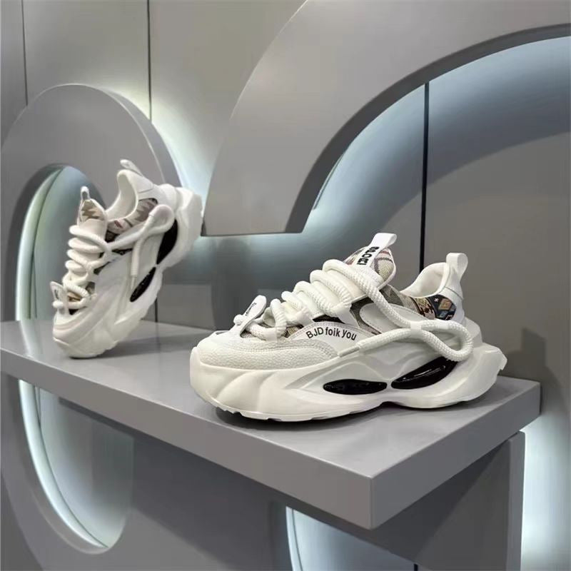 Platform panelled sneakers