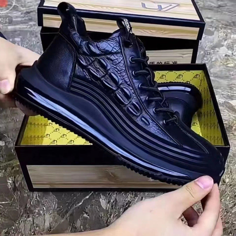 Men's waterproof crocodile leather shoes