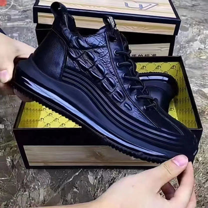 Men's waterproof crocodile leather shoes