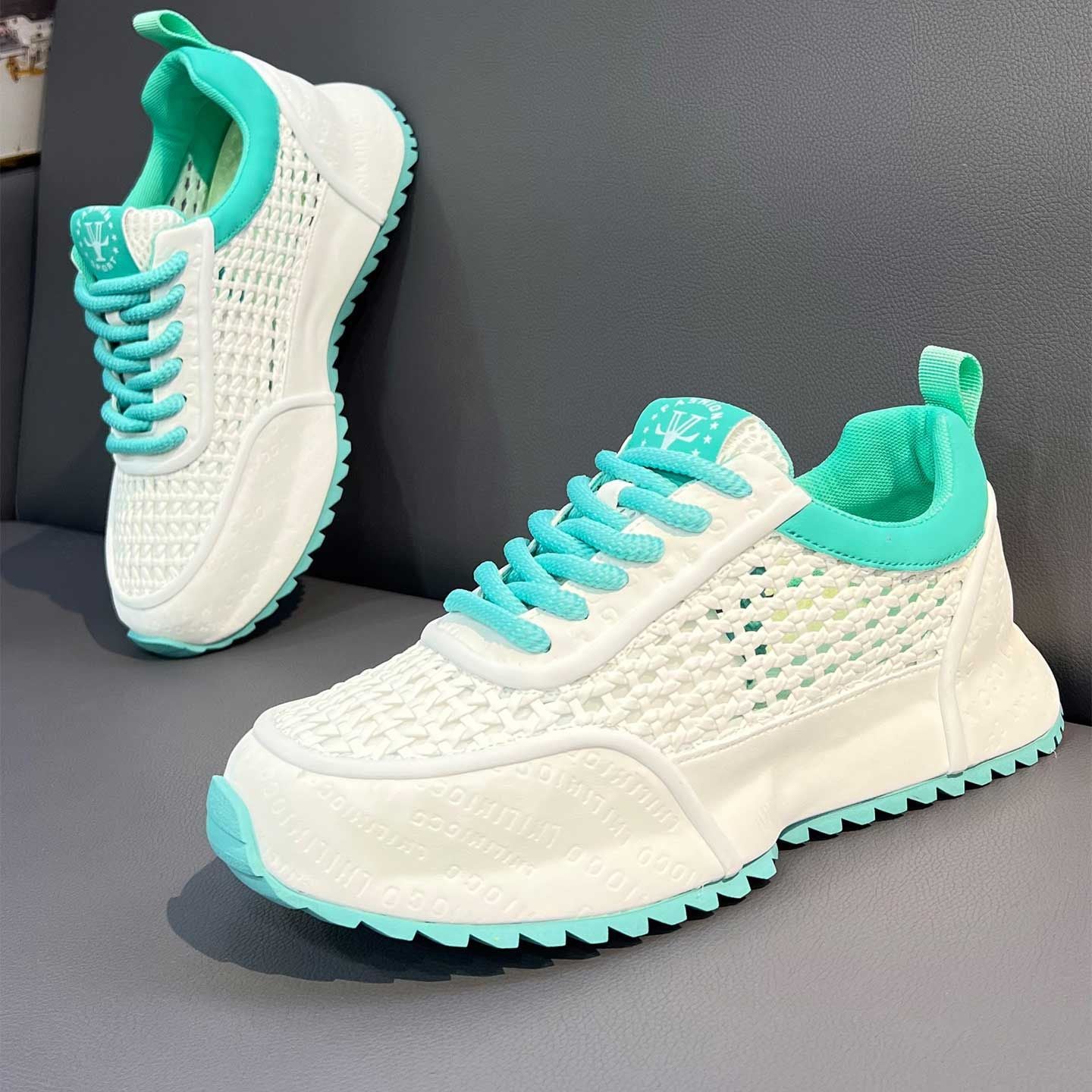 Breathable platform cut-out sneakers