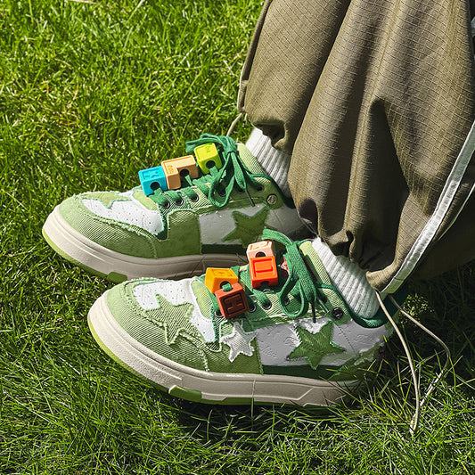 Men's blue and white porcelain sneakers