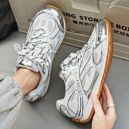 Men's Silver Shimmer Fashion Sneakers