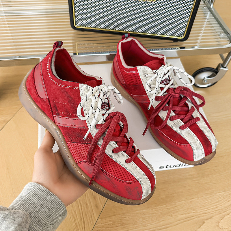 Color-blocked Lace-up Sneakers