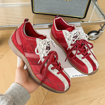 Color-blocked Lace-up Sneakers