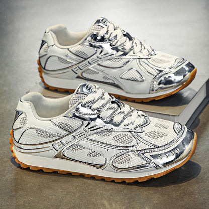 Men's Silver Shimmer Fashion Sneakers