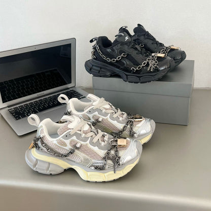 Men's Chain-Link Retro Sneakers