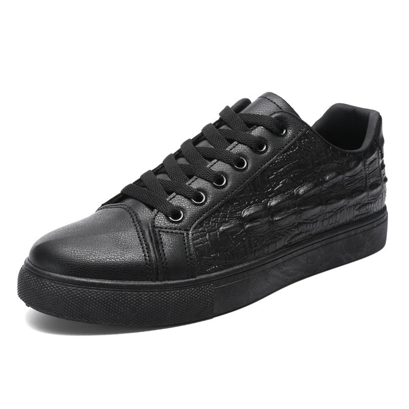 Men's Crocodile-Patterned Glossy Sneakers