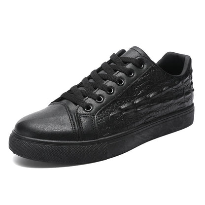 Men's Crocodile-Patterned Glossy Sneakers