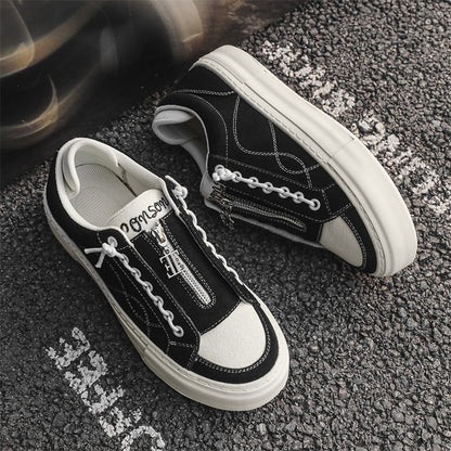 Men's Trendy Soft-Soled Zip Canvas Shoes